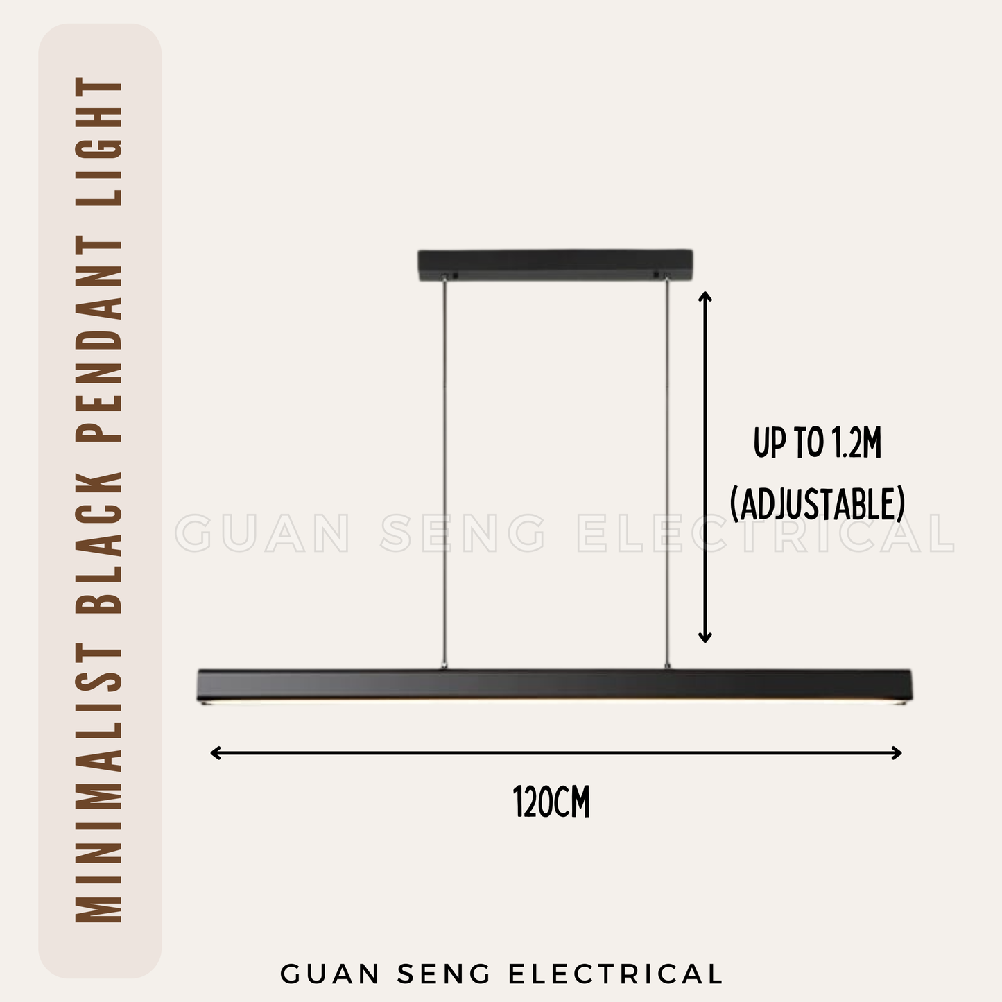 Minimalist Black Pendant Light 40W Dimmable With Remote Controller