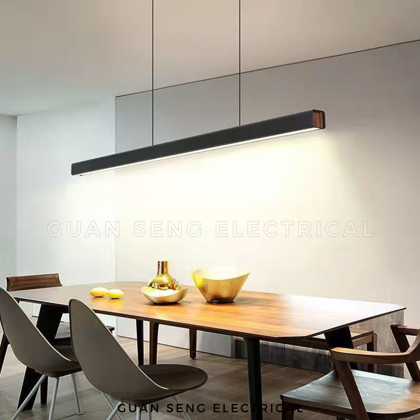 Minimalist Black Pendant Light 40W Dimmable With Remote Controller
