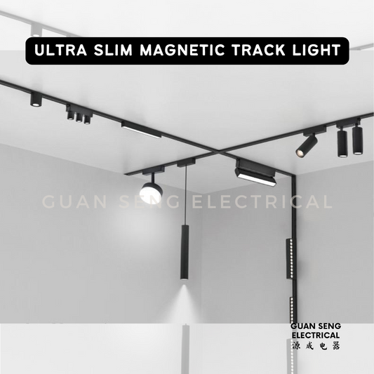 Ultra Slim Magnetic Track Light System 48V Surface Black White