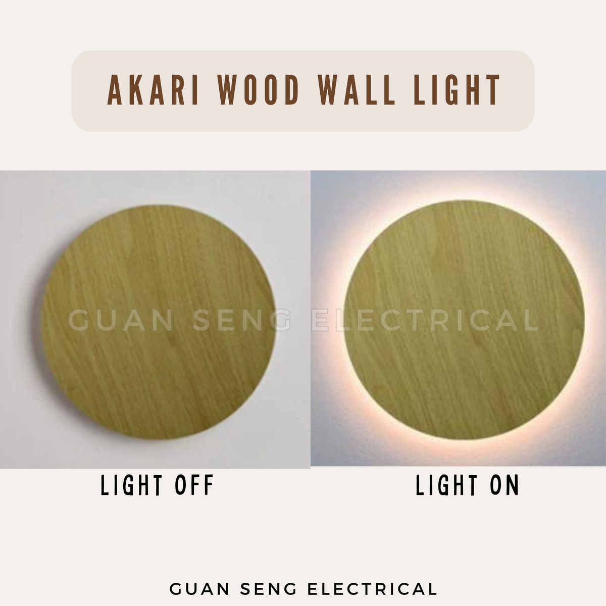 Akari Wood Wall Light 12W 3000K