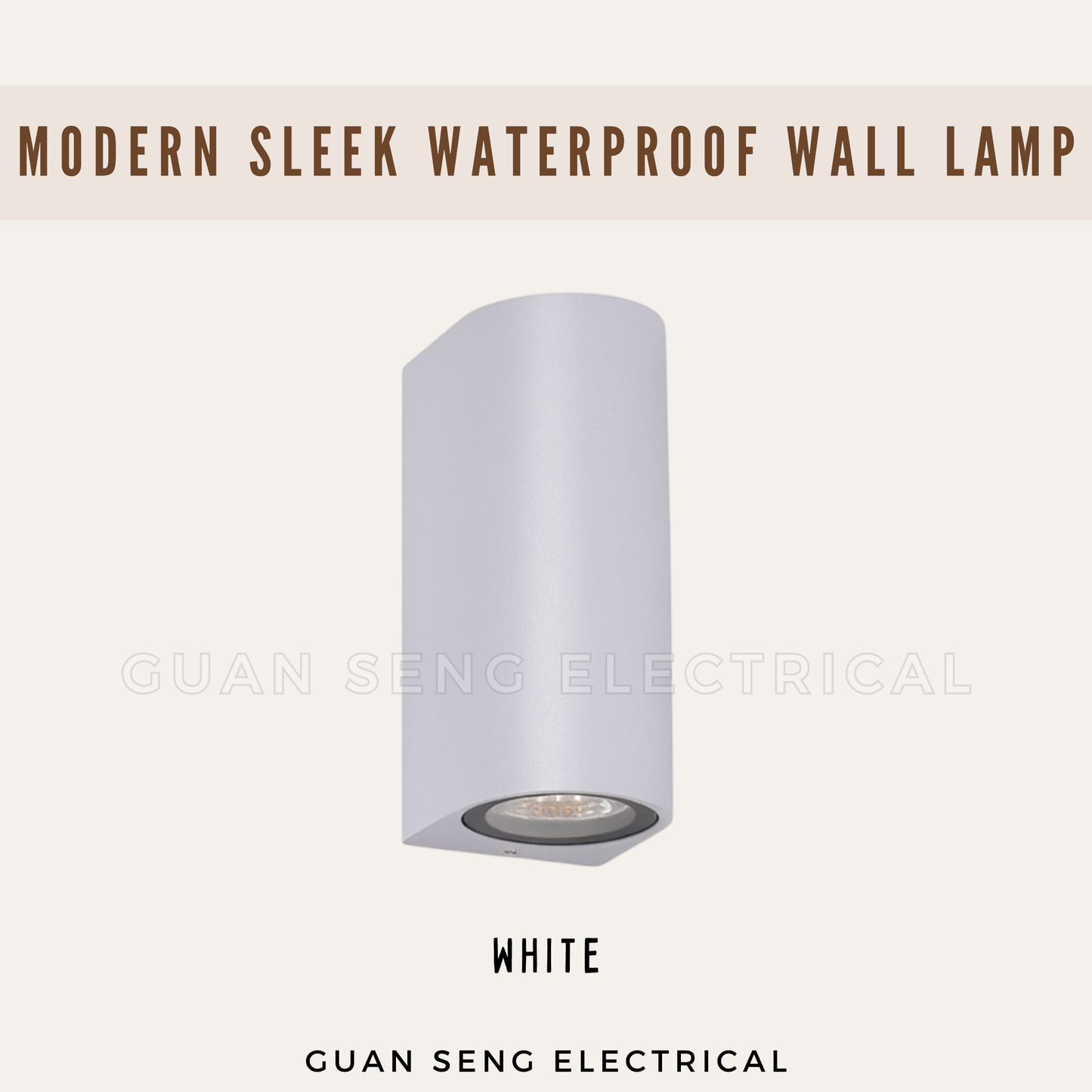 Modern Sleek Double Head Waterproof Wall Lamp - GU10 LED Indoor Outdoor Light | Guan Seng Electrical