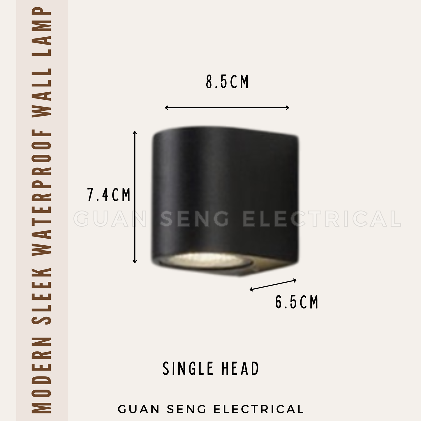Modern Sleek Single Head Waterproof Wall Lamp - GU10 LED Indoor Outdoor Light
