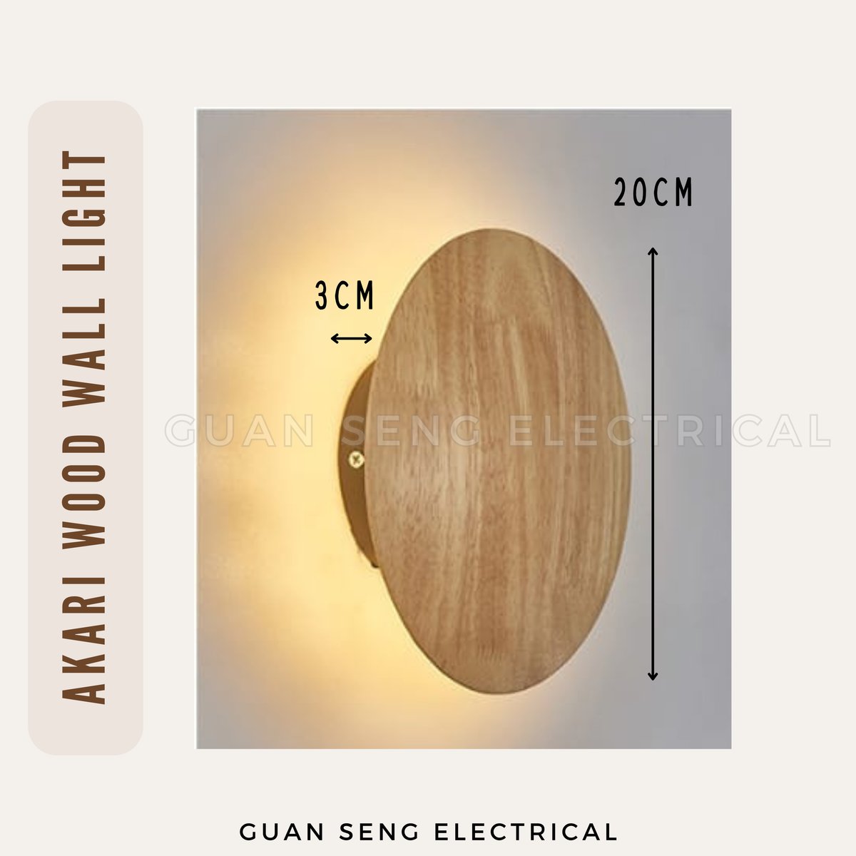 Akari Wood Wall Light 12W 3000K