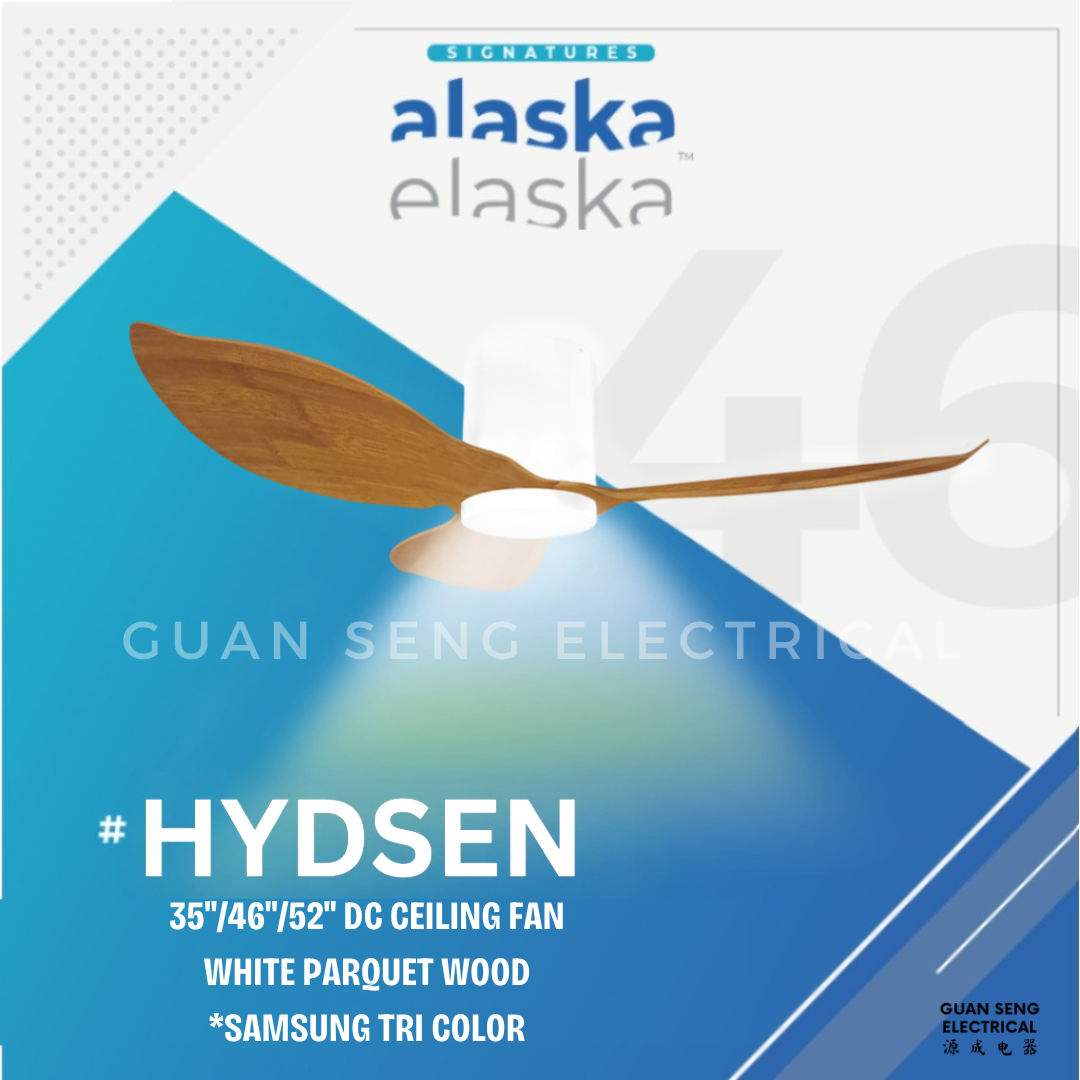 alaska elaska hydsen ceiling fan white parquet wood variant