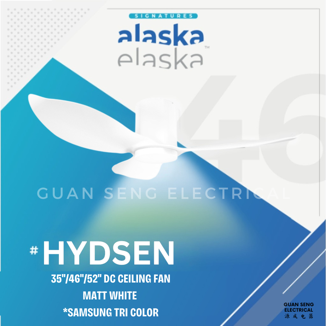 alaska elaska hydsen ceiling fan with matt white fan blade