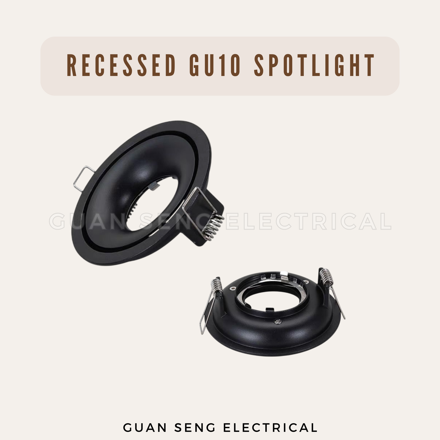 Recessed GU10 Spotlight Downlight Round Black White
