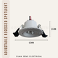 Adjustable Recessed Cabinet Spotlight 3W Black White Warm White Cool White Daylight