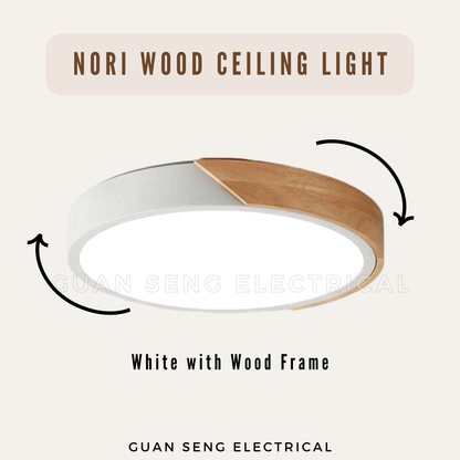 Nori Wood Ceiling Light Black White 24W 36W 48W