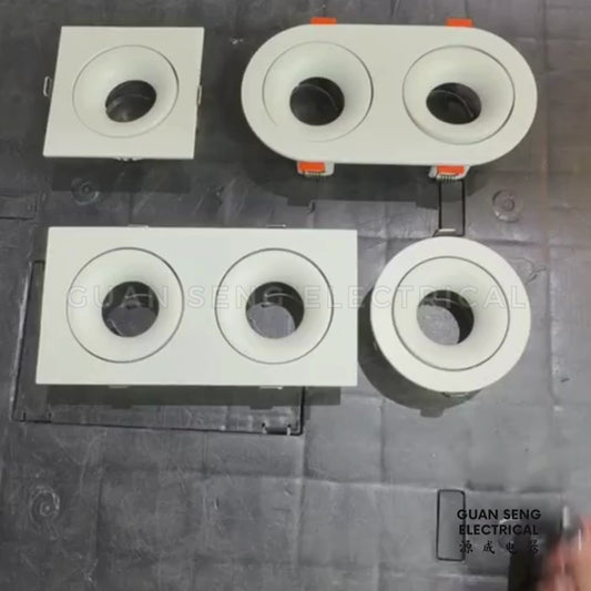 Rotatable Recessed GU10 Spotlight Downlight Round Black White