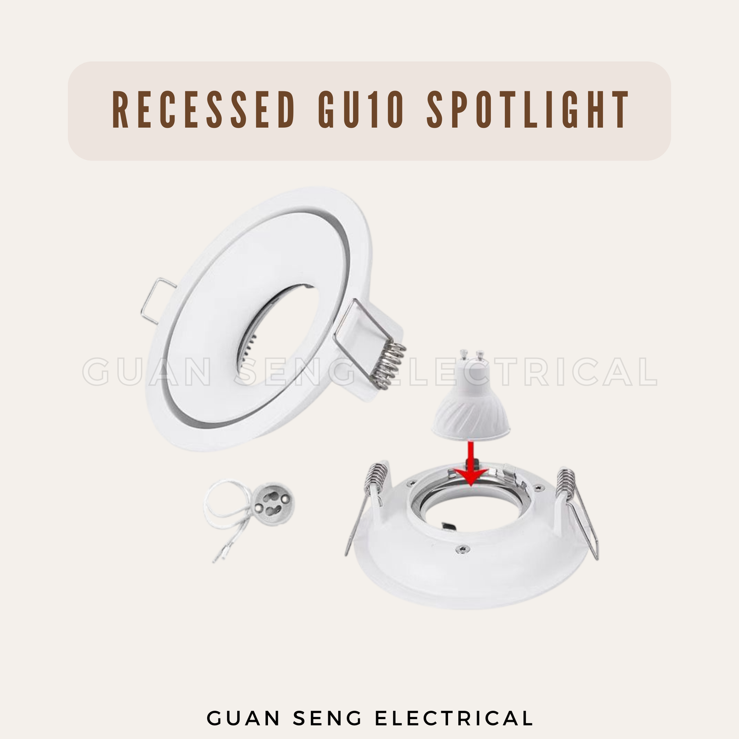 Recessed GU10 Spotlight Downlight Round Black White